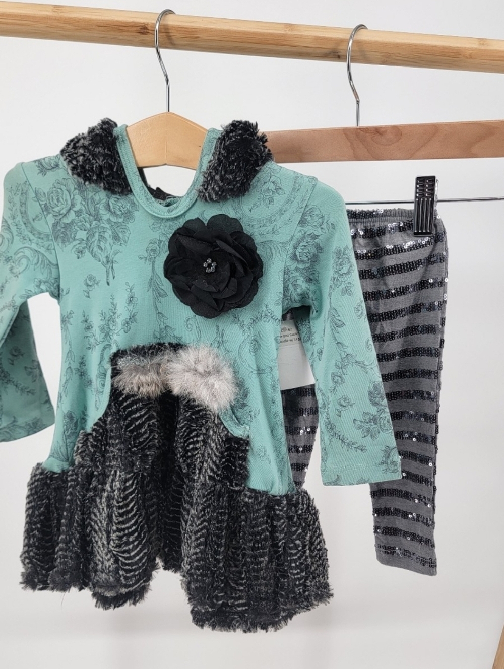 NWT Giggle Moon Cupcake And Cashmere Hooded Tunic With Sequin Leggings 12M